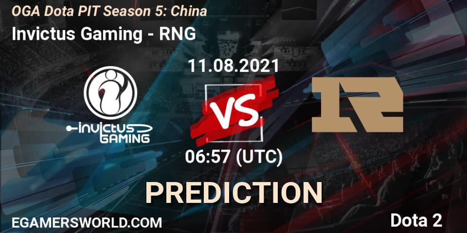 Invictus Gaming vs RNG: Match Prediction. 11.08.21, Dota 2, OGA Dota PIT Season 5: China