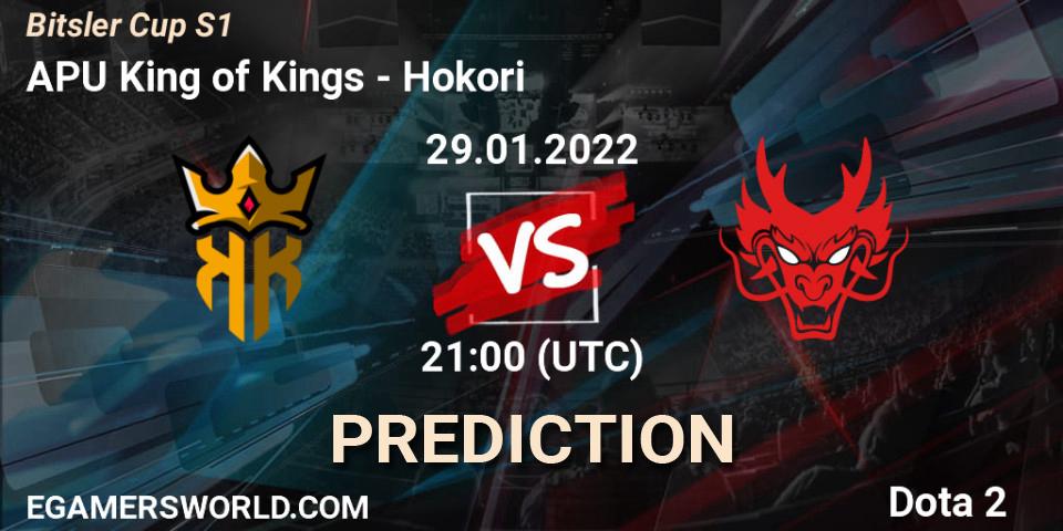 APU King of Kings vs Hokori: Match Prediction. 29.01.2022 at 21:00, Dota 2, Bitsler Cup S1
