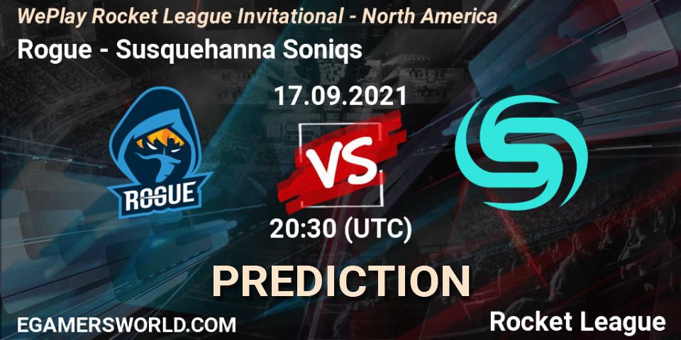 Rogue vs Susquehanna Soniqs: Match Prediction. 17.09.2021 at 20:30, Rocket League, WePlay Rocket League Invitational - North America