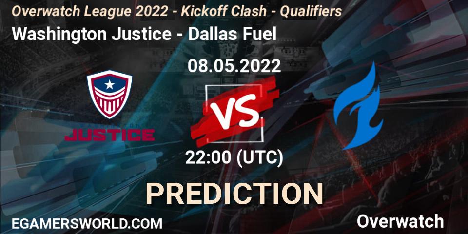 Washington Justice vs Dallas Fuel: Match Prediction. 08.05.2022 at 22:00, Overwatch, Overwatch League 2022 - Kickoff Clash - Qualifiers