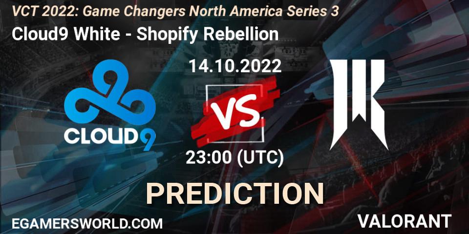 Cloud9 White vs Shopify Rebellion: Match Prediction. 14.10.2022 at 22:30, VALORANT, VCT 2022: Game Changers North America Series 3