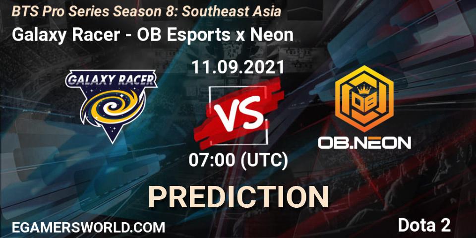 Galaxy Racer vs OB Esports x Neon: Match Prediction. 16.09.2021 at 07:03, Dota 2, BTS Pro Series Season 8: Southeast Asia