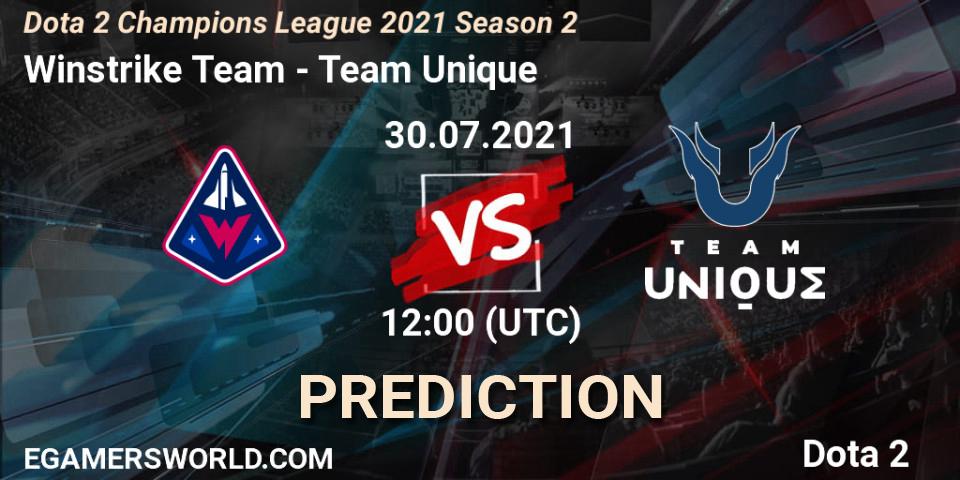 Winstrike Team vs Team Unique: Match Prediction. 30.07.2021 at 12:00, Dota 2, Dota 2 Champions League 2021 Season 2