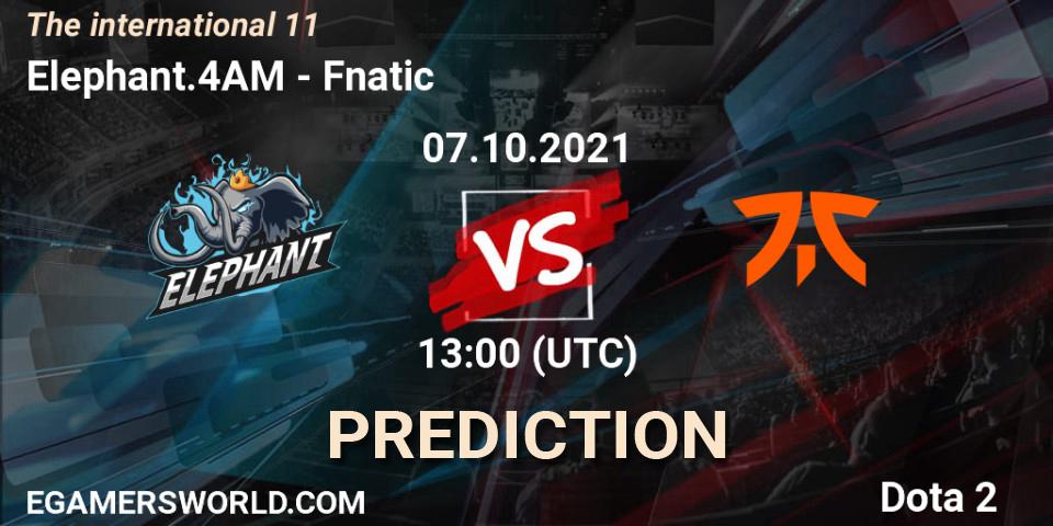 Elephant.4AM vs Fnatic: Match Prediction. 07.10.2021 at 15:16, Dota 2, The Internationa 2021