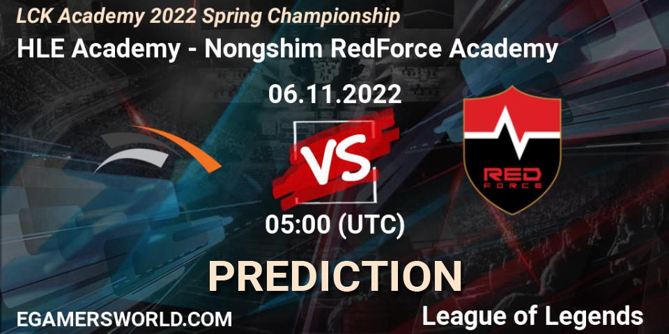 HLE Academy vs Nongshim RedForce Academy: Match Prediction. 06.11.22, LoL, LCK Academy 2022 Spring Championship