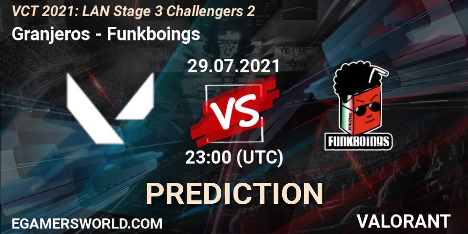 Granjeros vs Funkboings: Match Prediction. 29.07.2021 at 23:00, VALORANT, VCT 2021: LAN Stage 3 Challengers 2