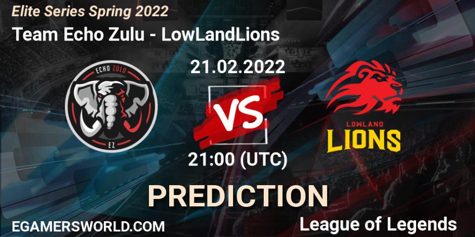 Team Echo Zulu vs LowLandLions: Match Prediction. 21.02.22, LoL, Elite Series Spring 2022