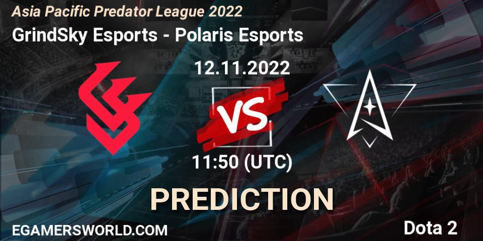 GrindSky Esports vs Polaris Esports: Match Prediction. 12.11.2022 at 12:08, Dota 2, Asia Pacific Predator League 2022