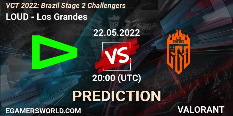 LOUD vs Los Grandes: Match Prediction. 22.05.2022 at 20:15, VALORANT, VCT 2022: Brazil Stage 2 Challengers