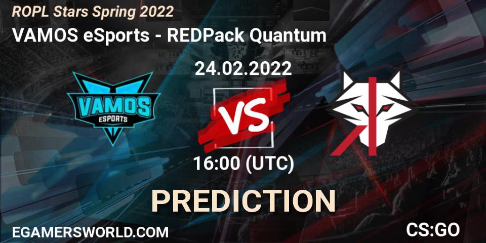 VAMOS eSports vs REDPack Quantum: Match Prediction. 24.02.2022 at 19:00, Counter-Strike (CS2), ROPL Stars Spring 2022