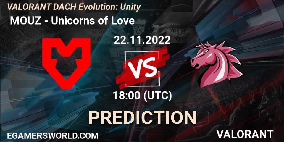  MOUZ vs Unicorns of Love: Match Prediction. 22.11.2022 at 18:00, VALORANT, VALORANT DACH Evolution: Unity