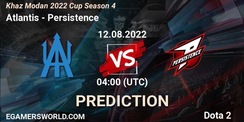 Atlantis vs Persistence: Match Prediction. 12.08.2022 at 04:21, Dota 2, Khaz Modan 2022 Cup Season 4