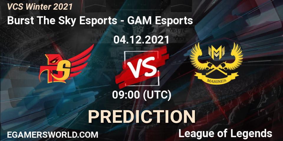 Burst The Sky Esports vs GAM Esports: Match Prediction. 04.12.2021 at 09:00, LoL, VCS Winter 2021