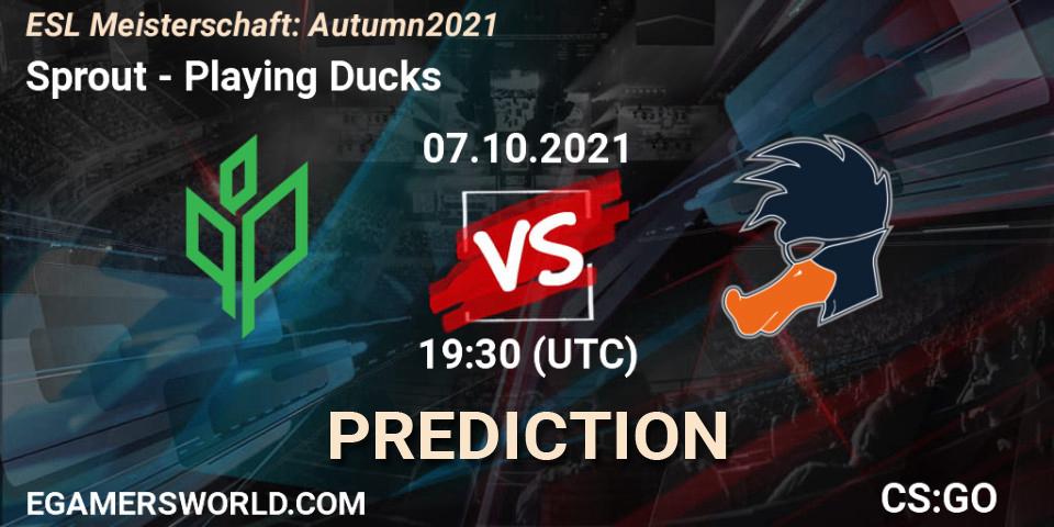 Sprout vs Playing Ducks: Match Prediction. 07.10.2021 at 19:30, Counter-Strike (CS2), ESL Meisterschaft: Autumn 2021