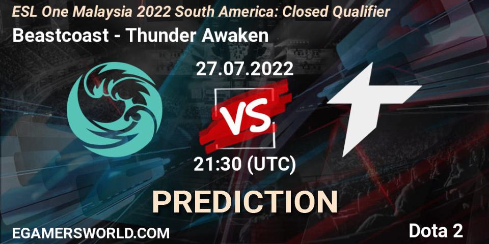 Beastcoast vs Thunder Awaken: Match Prediction. 27.07.22, Dota 2, ESL One Malaysia 2022 South America: Closed Qualifier