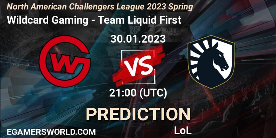 Wildcard Gaming vs Team Liquid First: Match Prediction. 30.01.23, LoL, NACL 2023 Spring - Group Stage