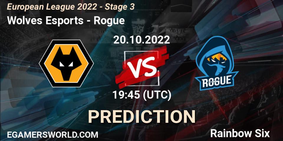 Wolves Esports vs Rogue: Match Prediction. 20.10.22, Rainbow Six, European League 2022 - Stage 3