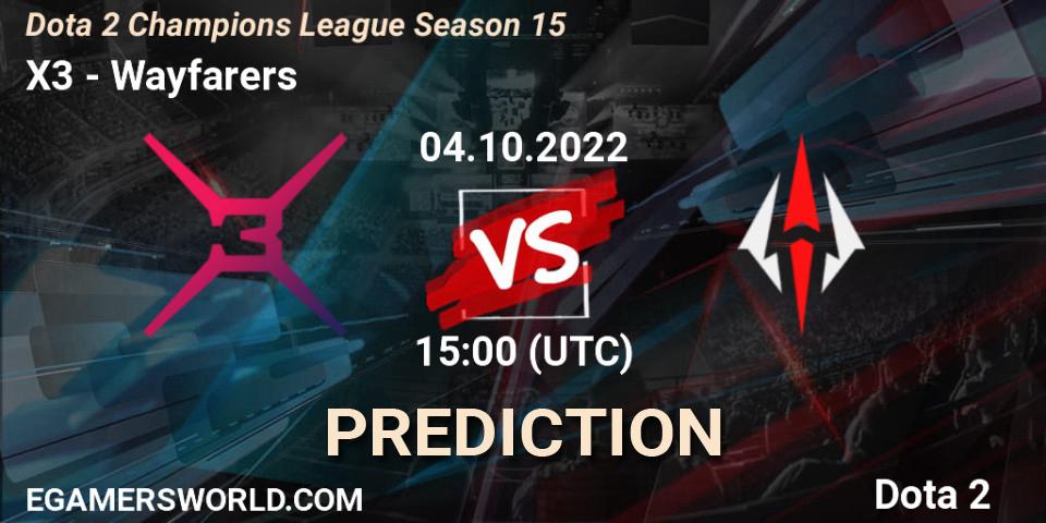 X3 vs Wayfarers: Match Prediction. 04.10.2022 at 15:00, Dota 2, Dota 2 Champions League Season 15