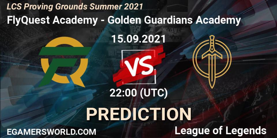 FlyQuest Academy vs Golden Guardians Academy: Match Prediction. 15.09.2021 at 22:00, LoL, LCS Proving Grounds Summer 2021