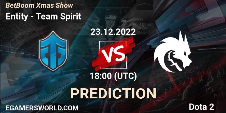 Entity vs Team Spirit: Match Prediction. 23.12.2022 at 19:20, Dota 2, BetBoom Xmas Show