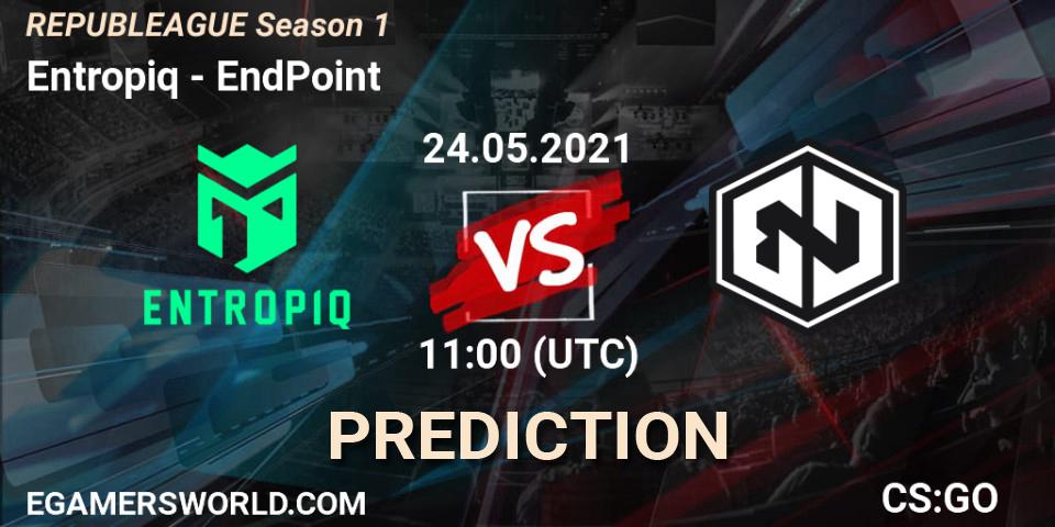 Entropiq vs EndPoint: Match Prediction. 03.06.2021 at 16:30, Counter-Strike (CS2), REPUBLEAGUE Season 1