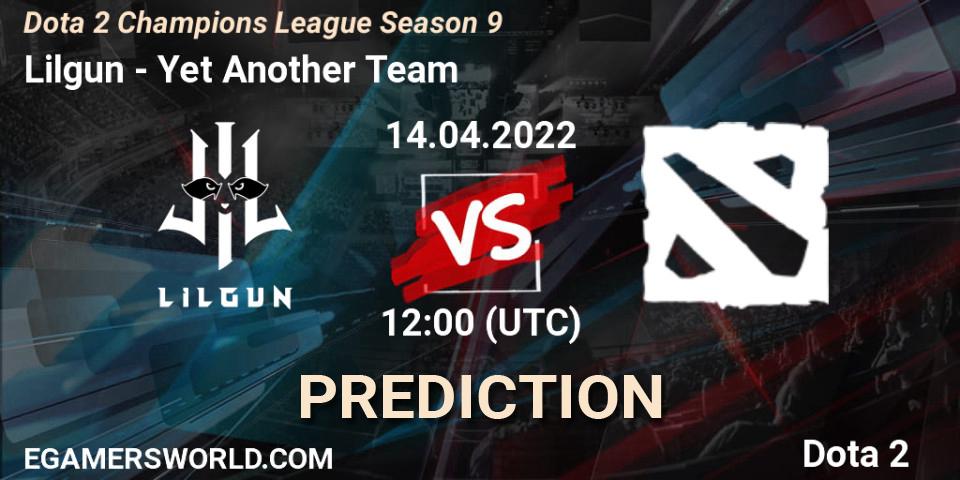 Lilgun vs Yet Another Team: Match Prediction. 14.04.2022 at 12:00, Dota 2, Dota 2 Champions League Season 9
