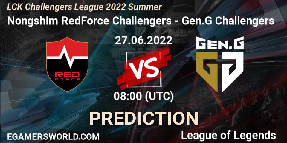 Nongshim RedForce Challengers vs Gen.G Challengers: Match Prediction. 27.06.2022 at 08:00, LoL, LCK Challengers League 2022 Summer
