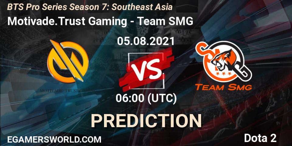 Motivade.Trust Gaming vs Team SMG: Match Prediction. 05.08.2021 at 06:00, Dota 2, BTS Pro Series Season 7: Southeast Asia