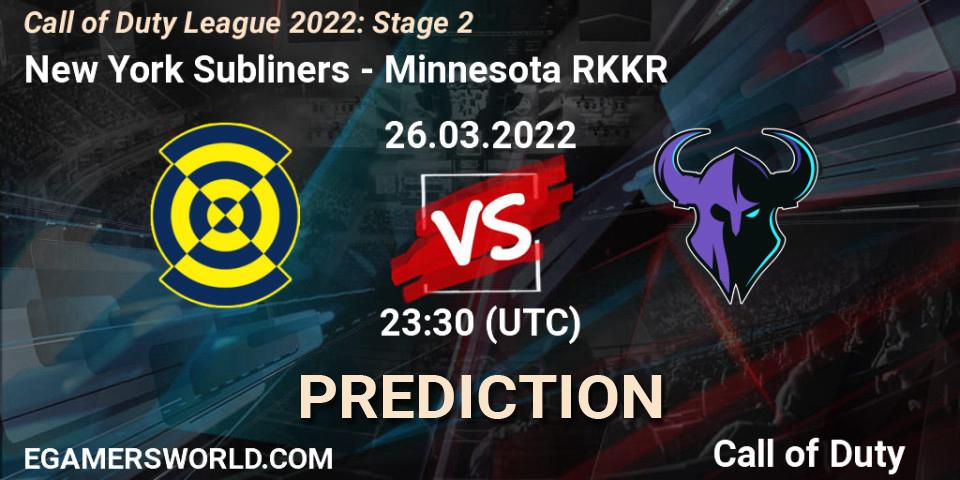 New York Subliners vs Minnesota RØKKR: Match Prediction. 26.03.2022 at 23:30, Call of Duty, Call of Duty League 2022: Stage 2