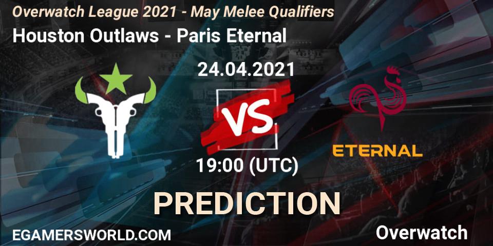 Houston Outlaws vs Paris Eternal: Match Prediction. 24.04.2021 at 19:00, Overwatch, Overwatch League 2021 - May Melee Qualifiers