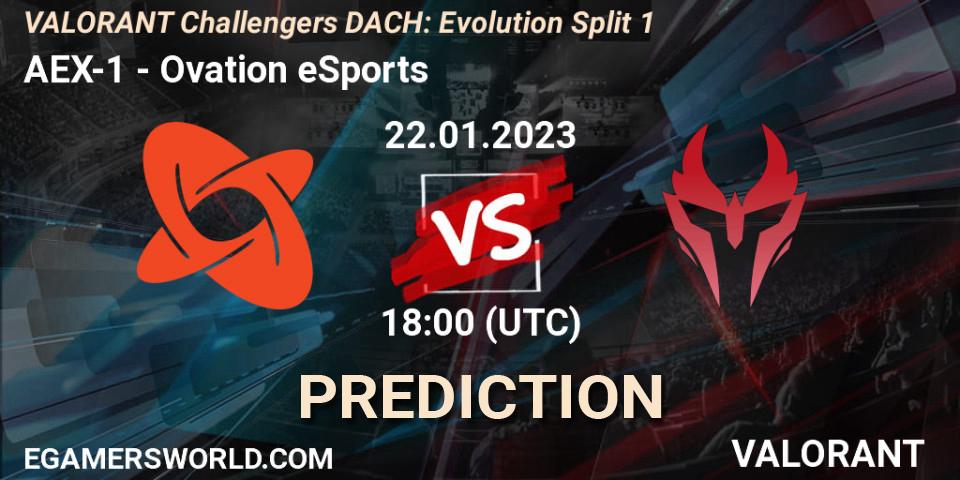 AEX-1 vs Ovation eSports: Match Prediction. 22.01.2023 at 18:00, VALORANT, VALORANT Challengers 2023 DACH: Evolution Split 1