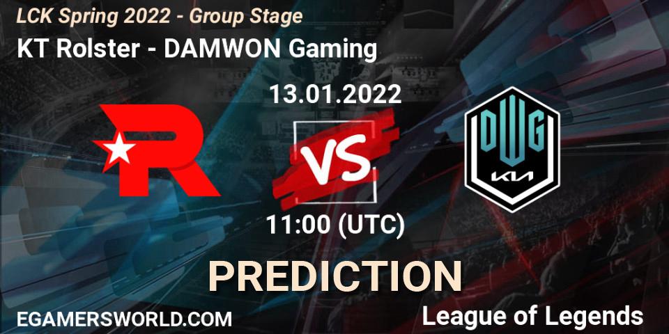 KT Rolster vs DAMWON Gaming: Match Prediction. 13.01.2022 at 11:45, LoL, LCK Spring 2022 - Group Stage