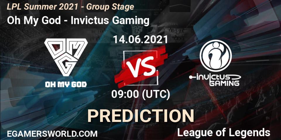 Oh My God vs Invictus Gaming: Match Prediction. 14.06.2021 at 09:00, LoL, LPL Summer 2021 - Group Stage