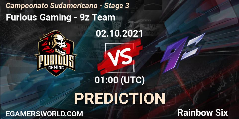 Furious Gaming vs 9z Team: Match Prediction. 02.10.2021 at 01:00, Rainbow Six, Campeonato Sudamericano - Stage 3