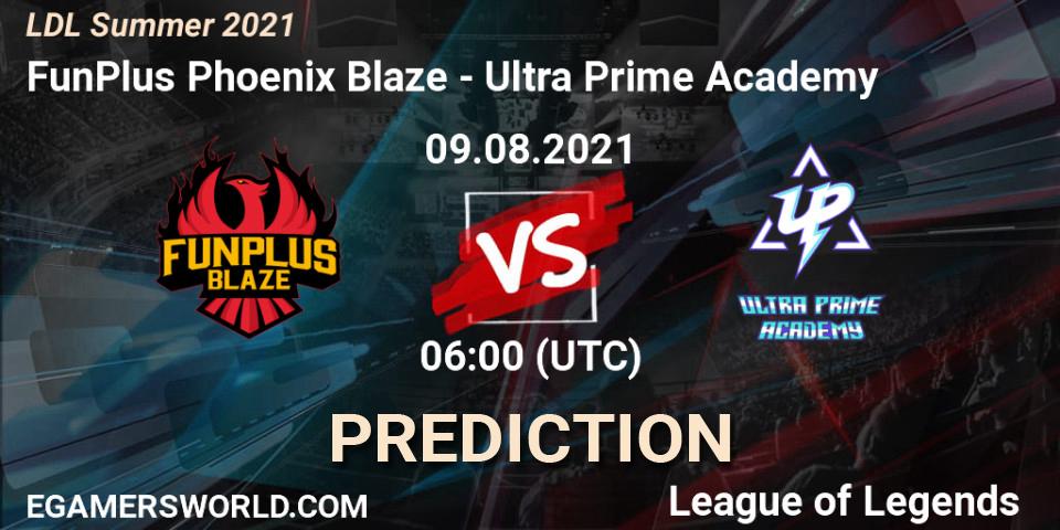 FunPlus Phoenix Blaze vs Ultra Prime Academy: Match Prediction. 09.08.2021 at 07:00, LoL, LDL Summer 2021