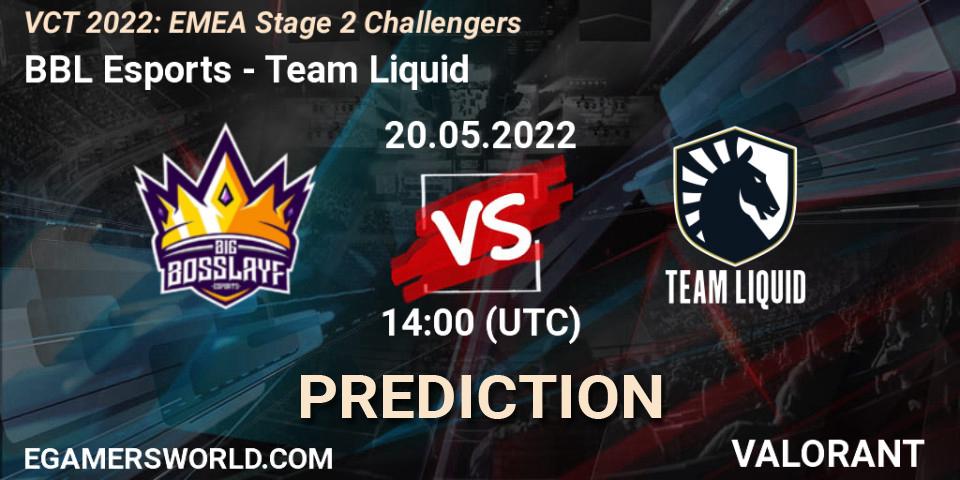 BBL Esports vs Team Liquid: Match Prediction. 20.05.2022 at 14:00, VALORANT, VCT 2022: EMEA Stage 2 Challengers
