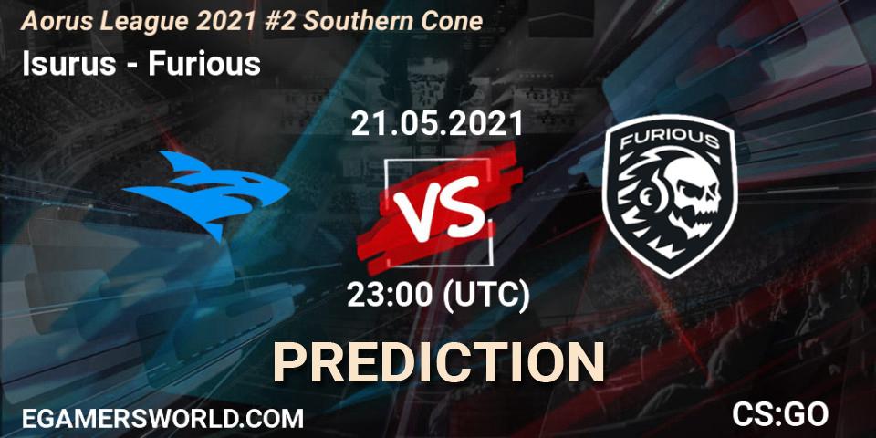 Isurus vs Furious: Match Prediction. 22.05.2021 at 00:00, Counter-Strike (CS2), Aorus League 2021 #2 Southern Cone