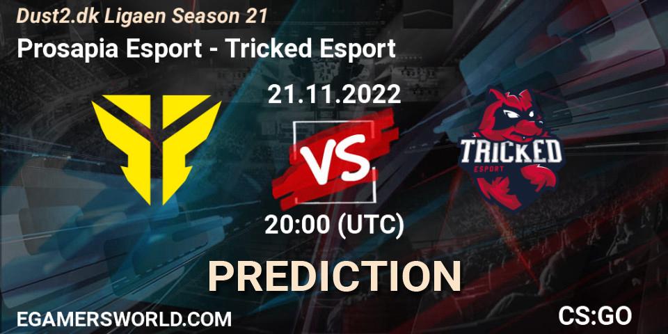 Prosapia Esport vs Tricked Esport: Match Prediction. 21.11.2022 at 20:00, Counter-Strike (CS2), Dust2.dk Ligaen Season 21