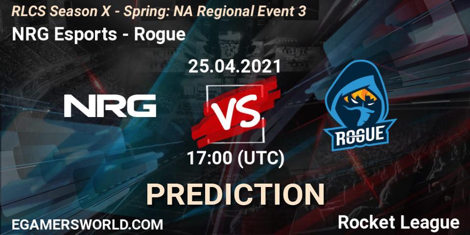 NRG Esports vs Rogue: Match Prediction. 25.04.21, Rocket League, RLCS Season X - Spring: NA Regional Event 3