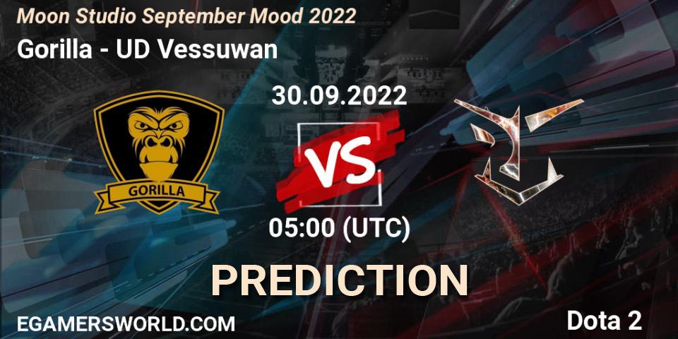 Gorilla vs UD Vessuwan: Match Prediction. 30.09.2022 at 06:10, Dota 2, Moon Studio September Mood 2022