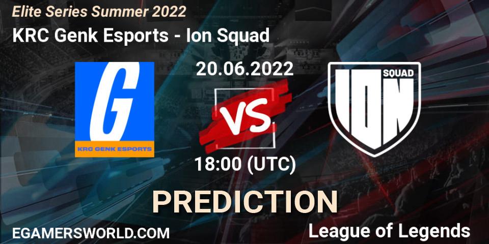 KRC Genk Esports vs Ion Squad: Match Prediction. 20.06.2022 at 18:00, LoL, Elite Series Summer 2022