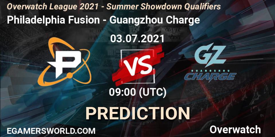 Philadelphia Fusion vs Guangzhou Charge: Match Prediction. 03.07.2021 at 09:00, Overwatch, Overwatch League 2021 - Summer Showdown Qualifiers