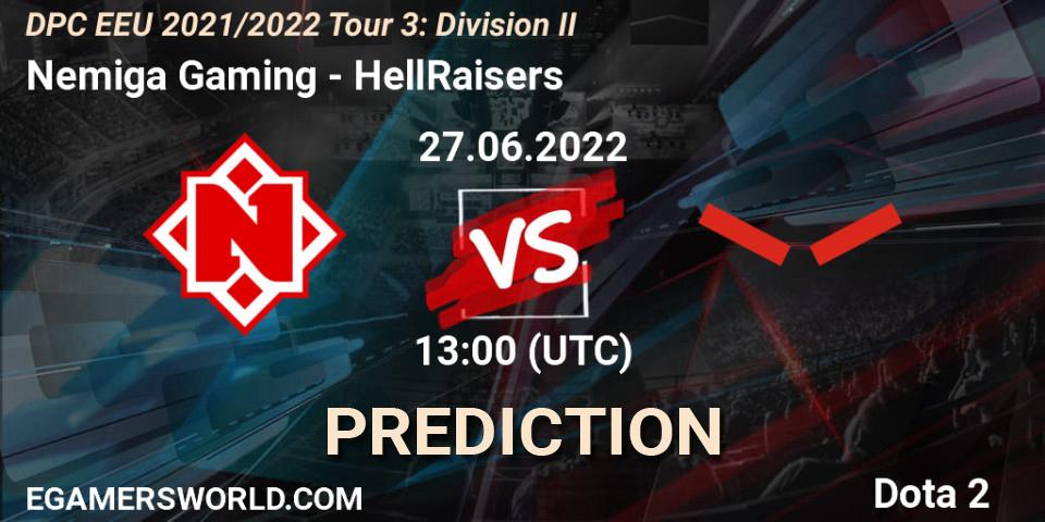 Nemiga Gaming vs HellRaisers: Match Prediction. 27.06.22, Dota 2, DPC EEU 2021/2022 Tour 3: Division II