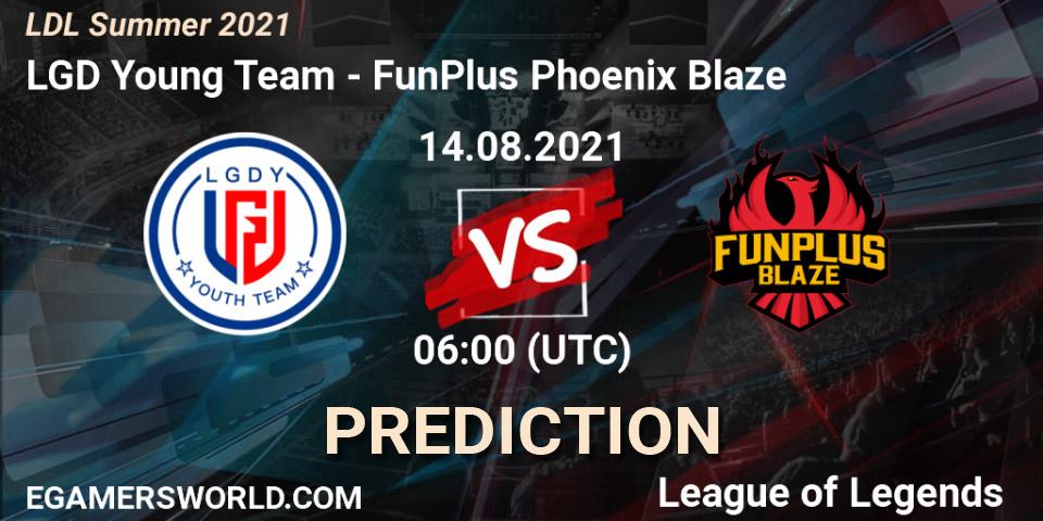 LGD Young Team vs FunPlus Phoenix Blaze: Match Prediction. 14.08.2021 at 07:00, LoL, LDL Summer 2021