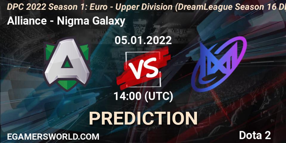 Alliance vs Nigma Galaxy: Match Prediction. 05.01.2022 at 13:56, Dota 2, DPC 2022 Season 1: Euro - Upper Division (DreamLeague Season 16 DPC WEU)