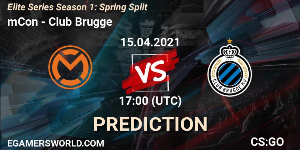mCon vs Club Brugge: Match Prediction. 15.04.2021 at 17:00, Counter-Strike (CS2), Elite Series Season 1: Spring Split