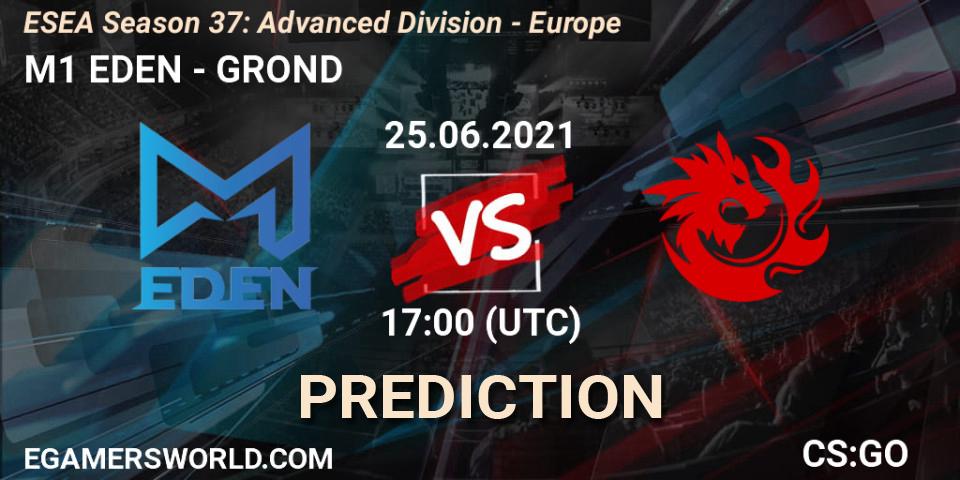 M1 EDEN vs GROND: Match Prediction. 25.06.2021 at 17:00, Counter-Strike (CS2), ESEA Season 37: Advanced Division - Europe
