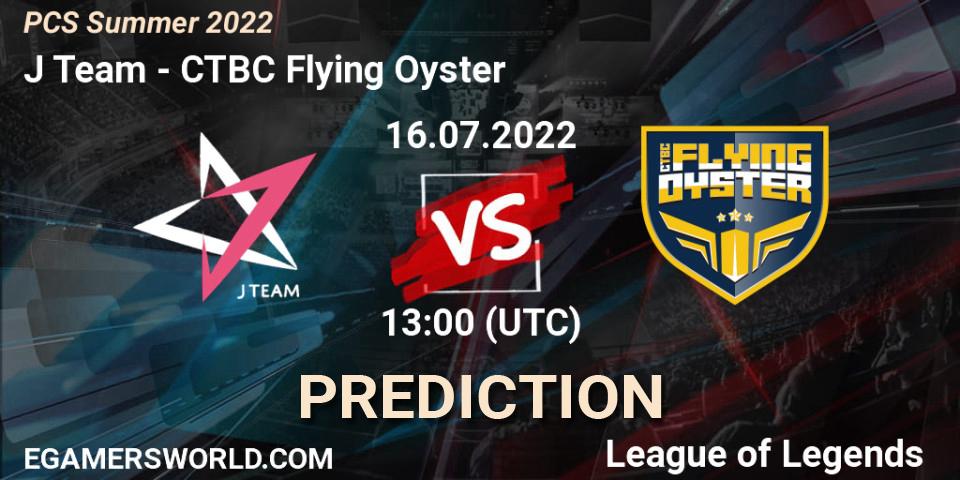 J Team vs CTBC Flying Oyster: Match Prediction. 16.07.2022 at 12:00, LoL, PCS Summer 2022