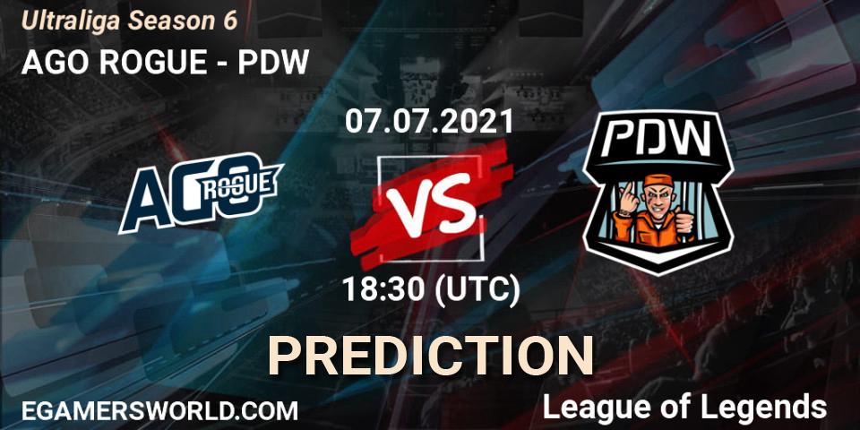 AGO ROGUE vs PDW: Match Prediction. 07.07.2021 at 18:30, LoL, Ultraliga Season 6