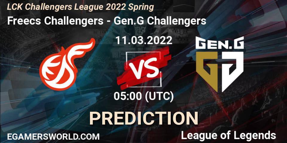 Freecs Challengers vs Gen.G Challengers: Match Prediction. 11.03.2022 at 05:00, LoL, LCK Challengers League 2022 Spring